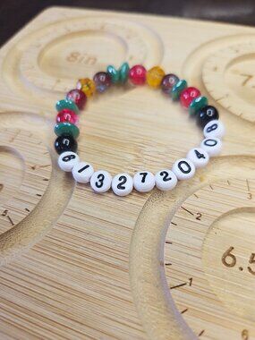 Safety Phone Number Beaded Stretch Bracelet - Kids and Adults